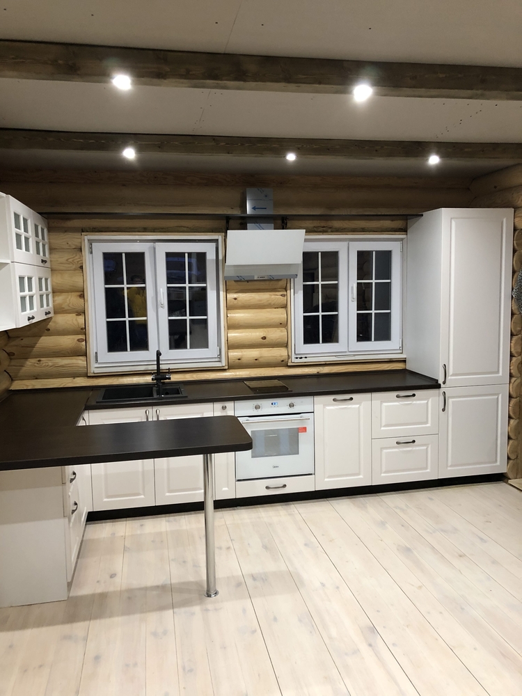 Белый кухонный гарнитур-Кухня МДФ в эмали «Модель 72»-фото2