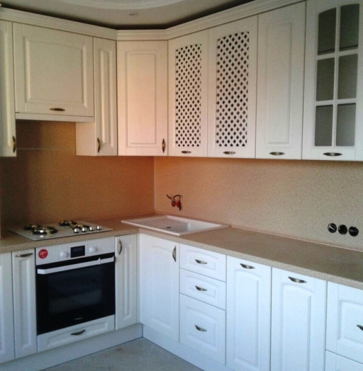Белый кухонный гарнитур-Кухня МДФ в ПВХ «Модель 387»-фото3
